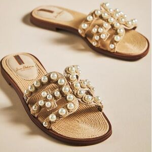 Sam Edelman Pearl Embellished Bay Slide Sandals